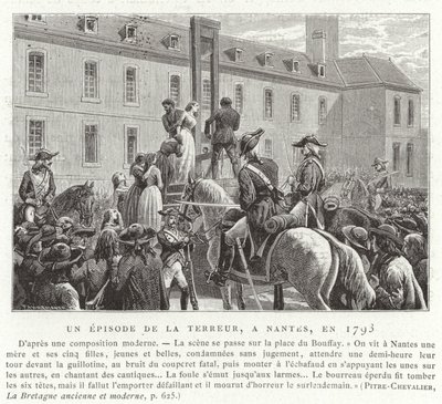 Een episode tijdens de Terreur, Franse Revolutie, Nantes, 1793 door French School